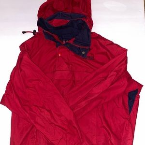 Vintage Chaps Ralph Lauren Red and Navy RainCoat